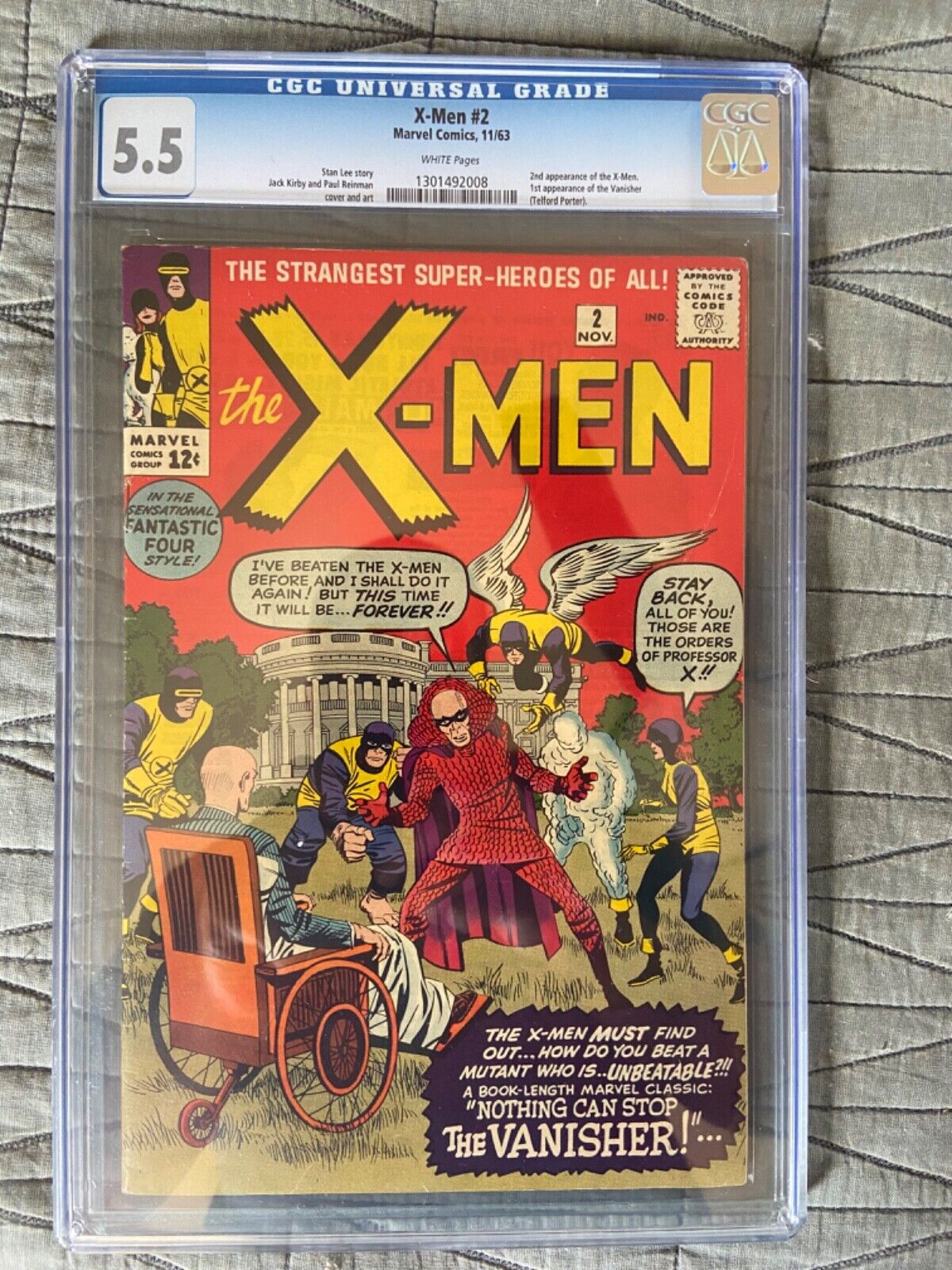 RARE 1963 SILVER AGE XMEN 2 CGC 55 UNIVERSAL KEY ISSUE WHITE PAGES
