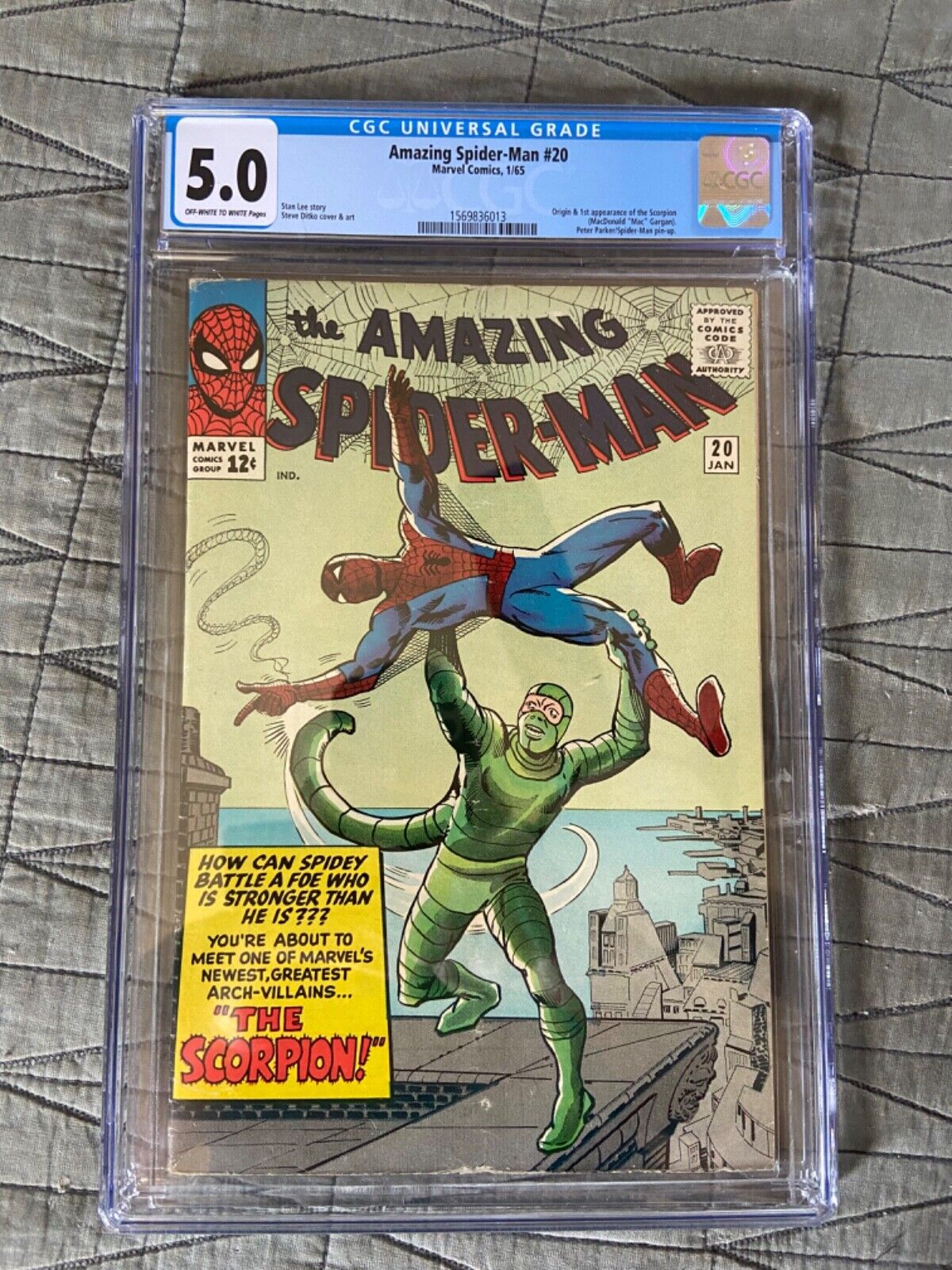 RARE 1965 SILVER AGE AMAZING SPIDERMAN 20 CGC 50 UNIVERSAL KEY 1ST SCORPION