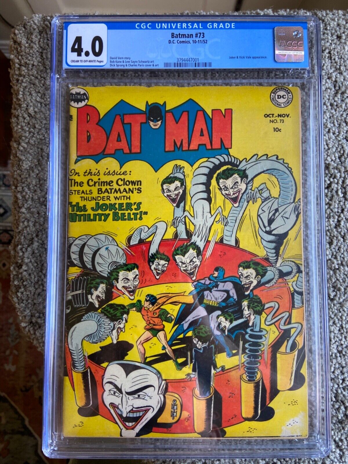 RARE 1952 GOLDEN AGE BATMAN 73 CGC 40 UNIVERSAL CLASSIC JOKER UTILITY BELT CVR