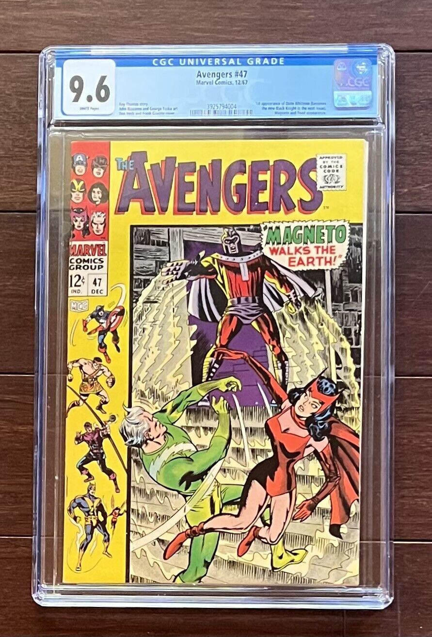 AVENGERS 47 comic book from 1967 in CGC NM 96 condition1st BLACK KNIGHT