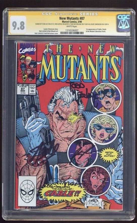 New Mutants 1983 1st Series 87 CGC 98 SS Stan LeeRob LiefeldMcFarlaneLouis