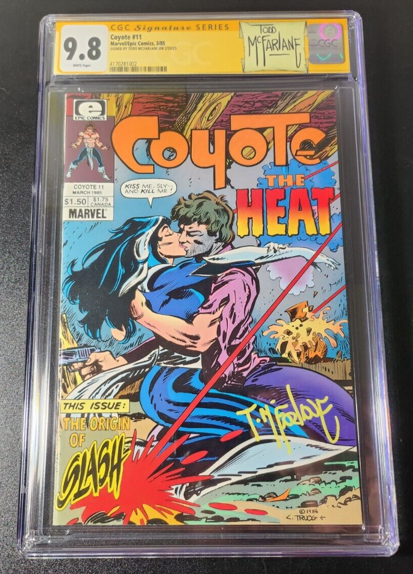 Coyote 11 CGC 98 SS Todd McFarlane 1st Published Artwork Custom Label 1985 WOW