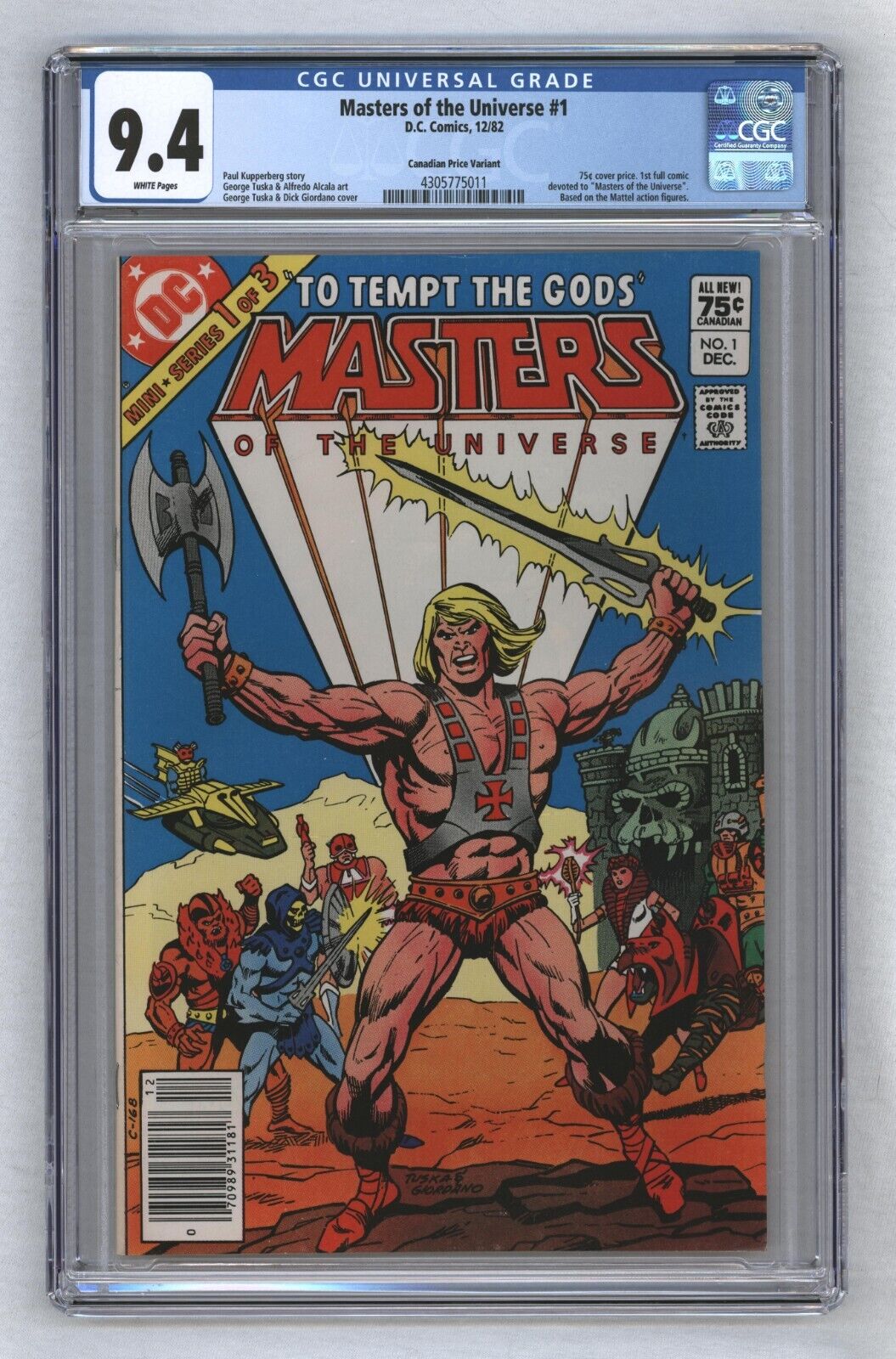 Masters of the Universe 1 Canadian Price Variant White Pages 1982 CGC 94