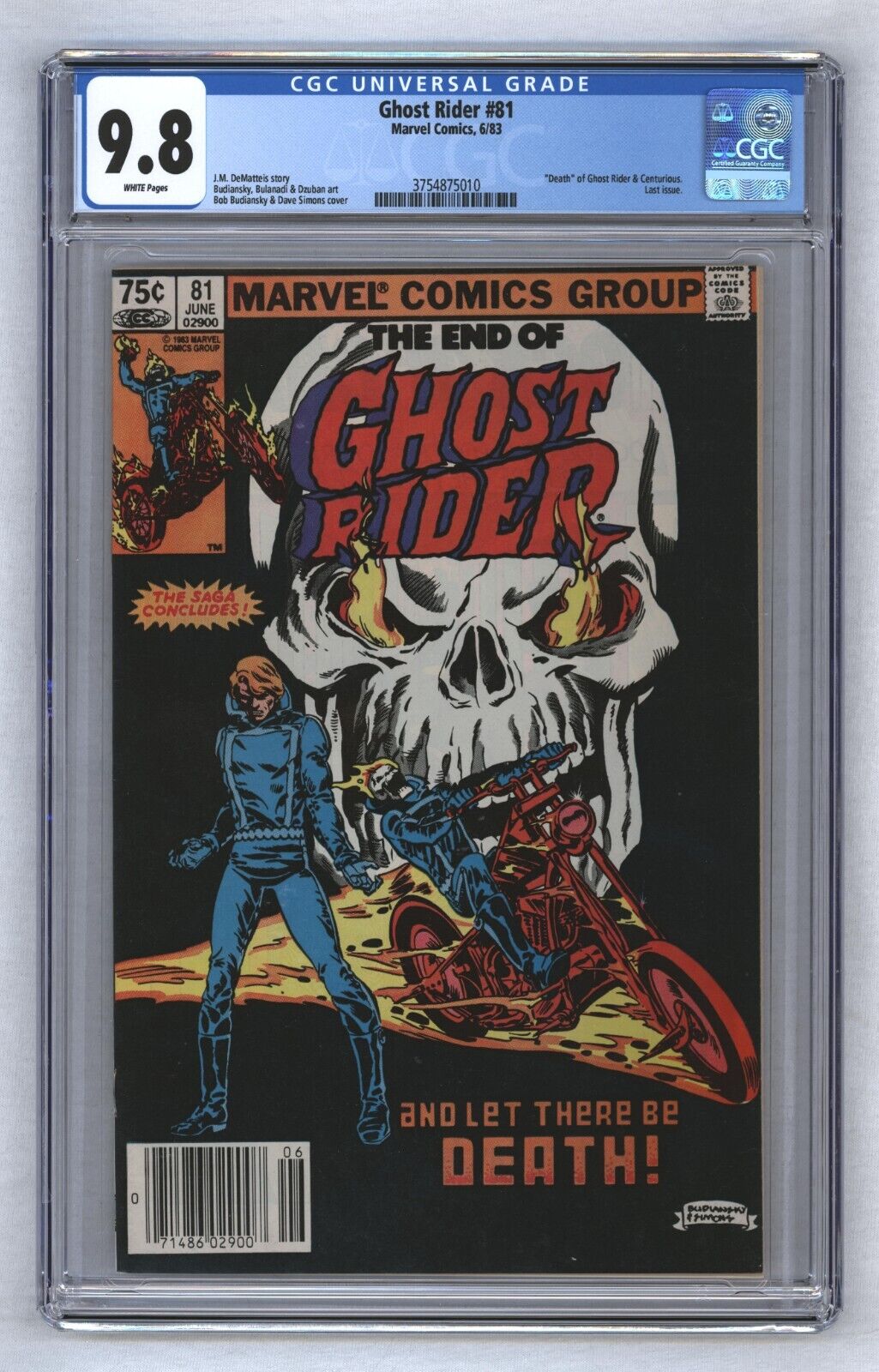Ghost Rider 81 Final Issue Canadian Price Variant White Pages 1983 CGC 98