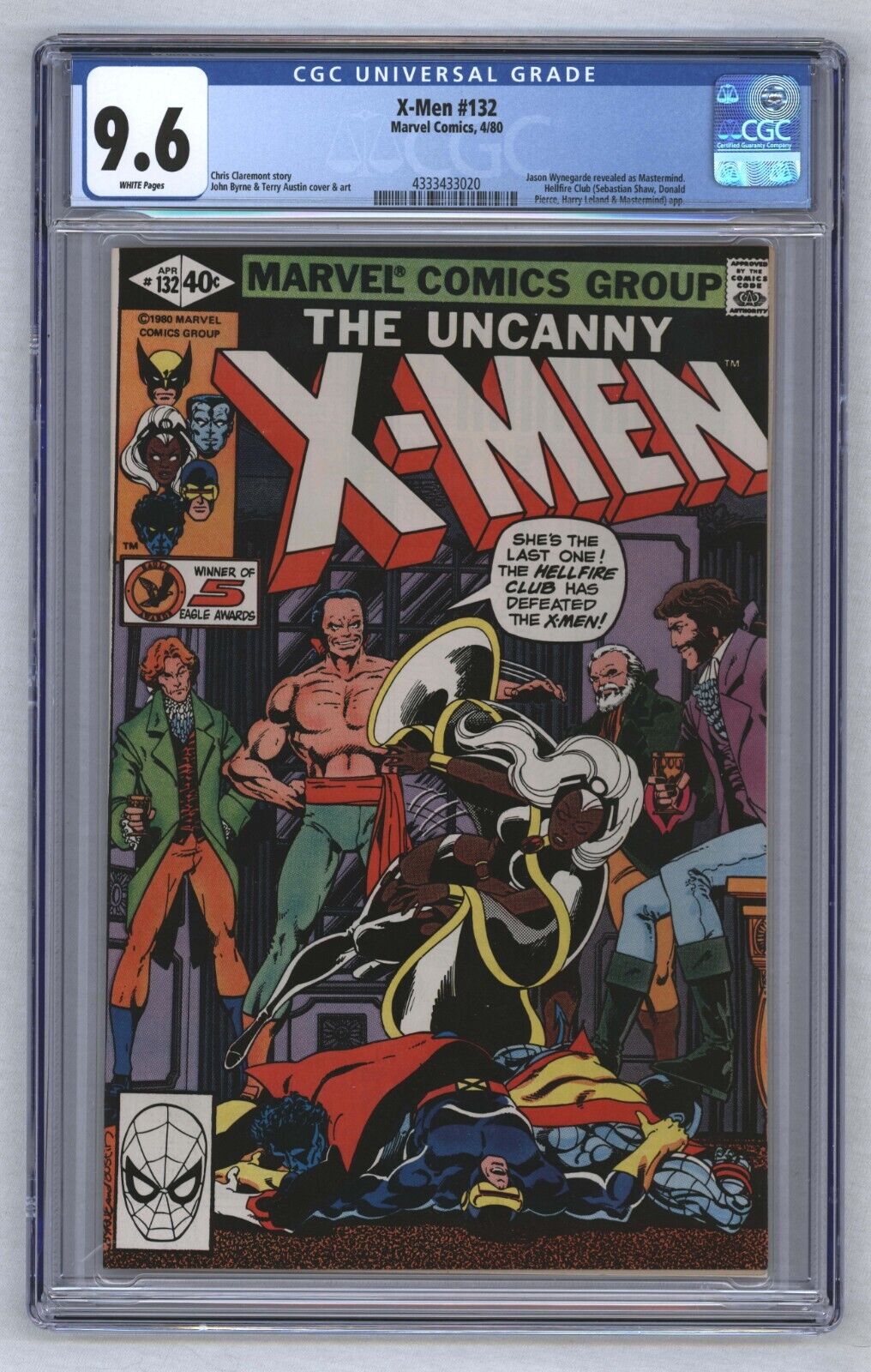 XMen 132 1st Full Hellfire Club and Tessa App White Pages 1980 CGC 96