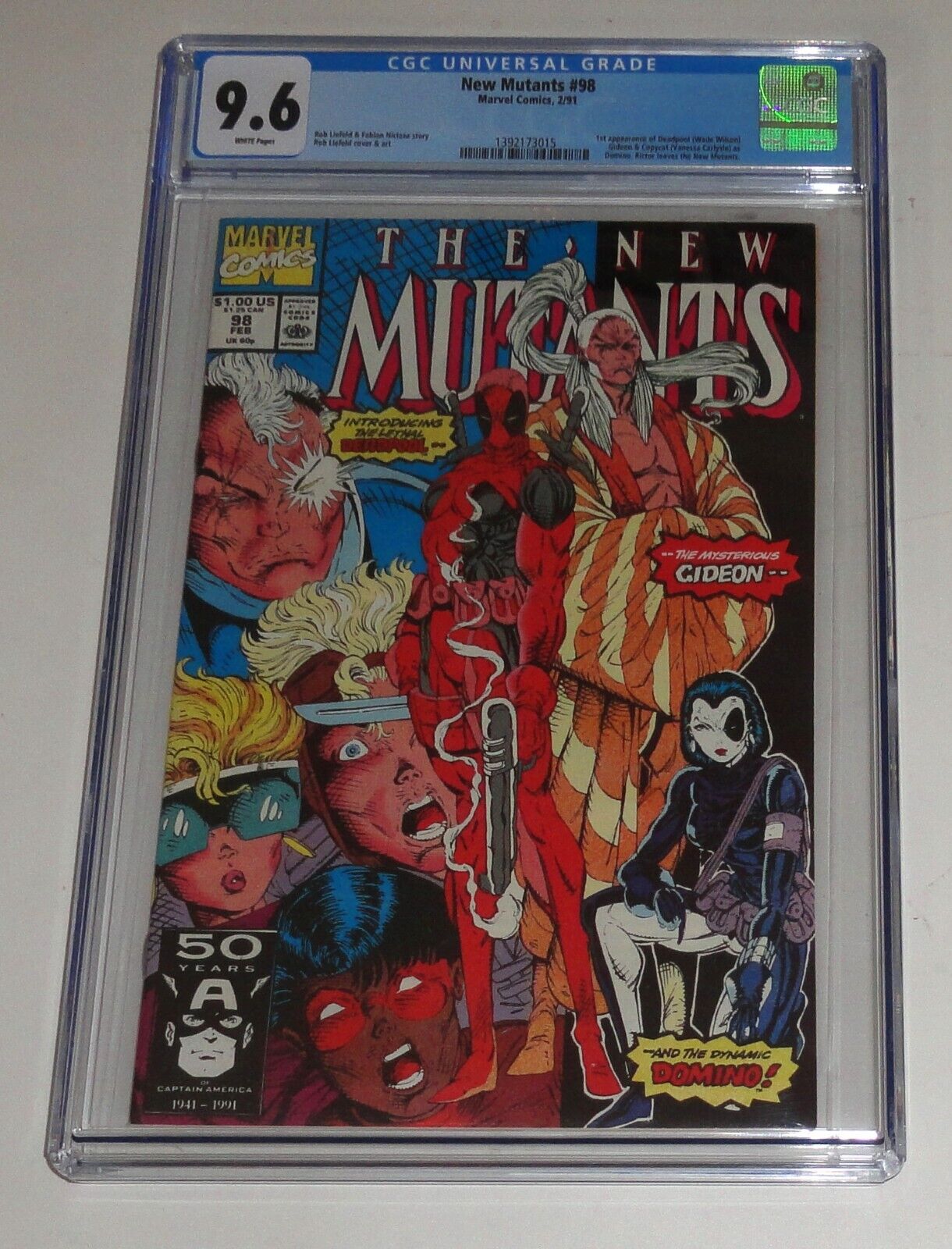 NEW MUTANTS 98 KEY ISSUE FIRST APP DEADPOOL DOMINO CGC 96 WHITE