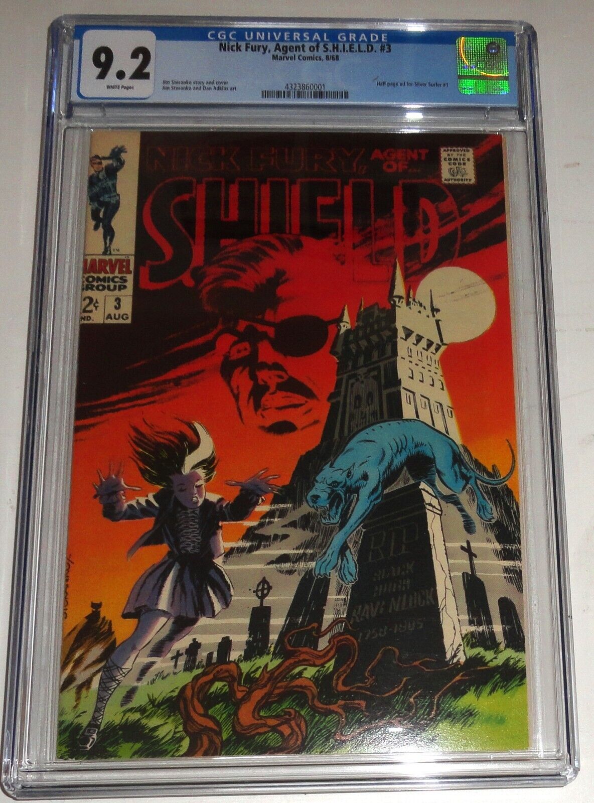 NICK FURY SHIELD 3 CGC 92 WHITE STERANKO CLASSIC  1968 COOL ISSUE GREAT ART