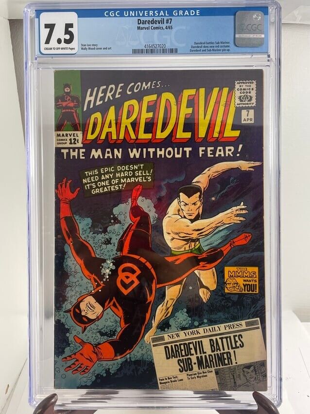 Daredevil 7 465 Marvel Comics Universal CGC 75 Cream to OFFWHITE Pages