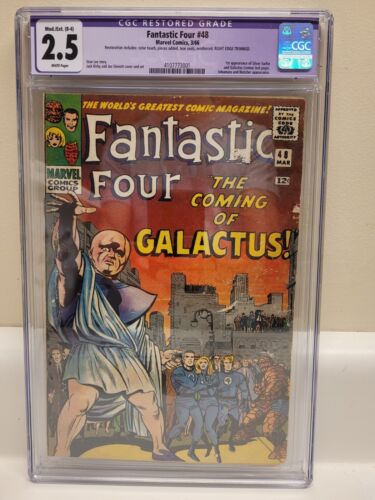 Fantastic Four 48  CGC 25 Restored  1st Galactus  Silver Surfer 1966  KEY 