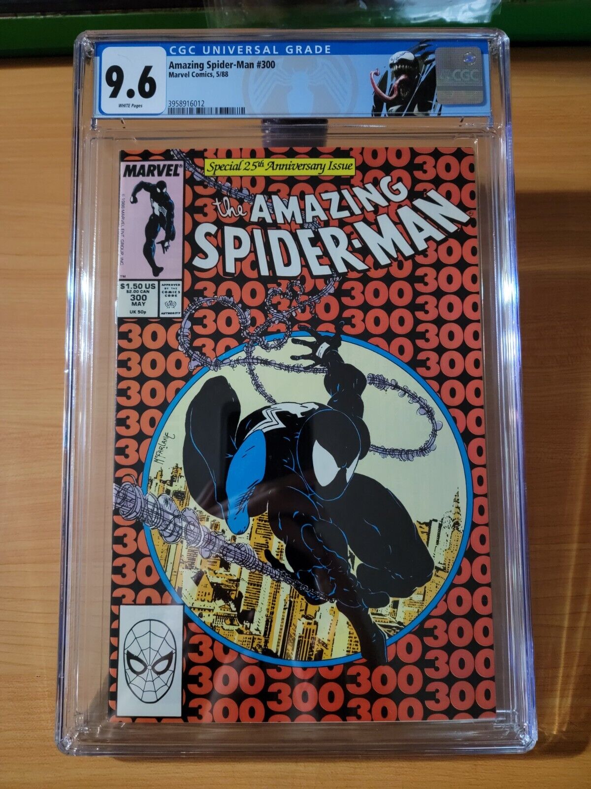 Amazing SpiderMan 300 First Venom  CGC 96  1988 CUSTOM LABEL