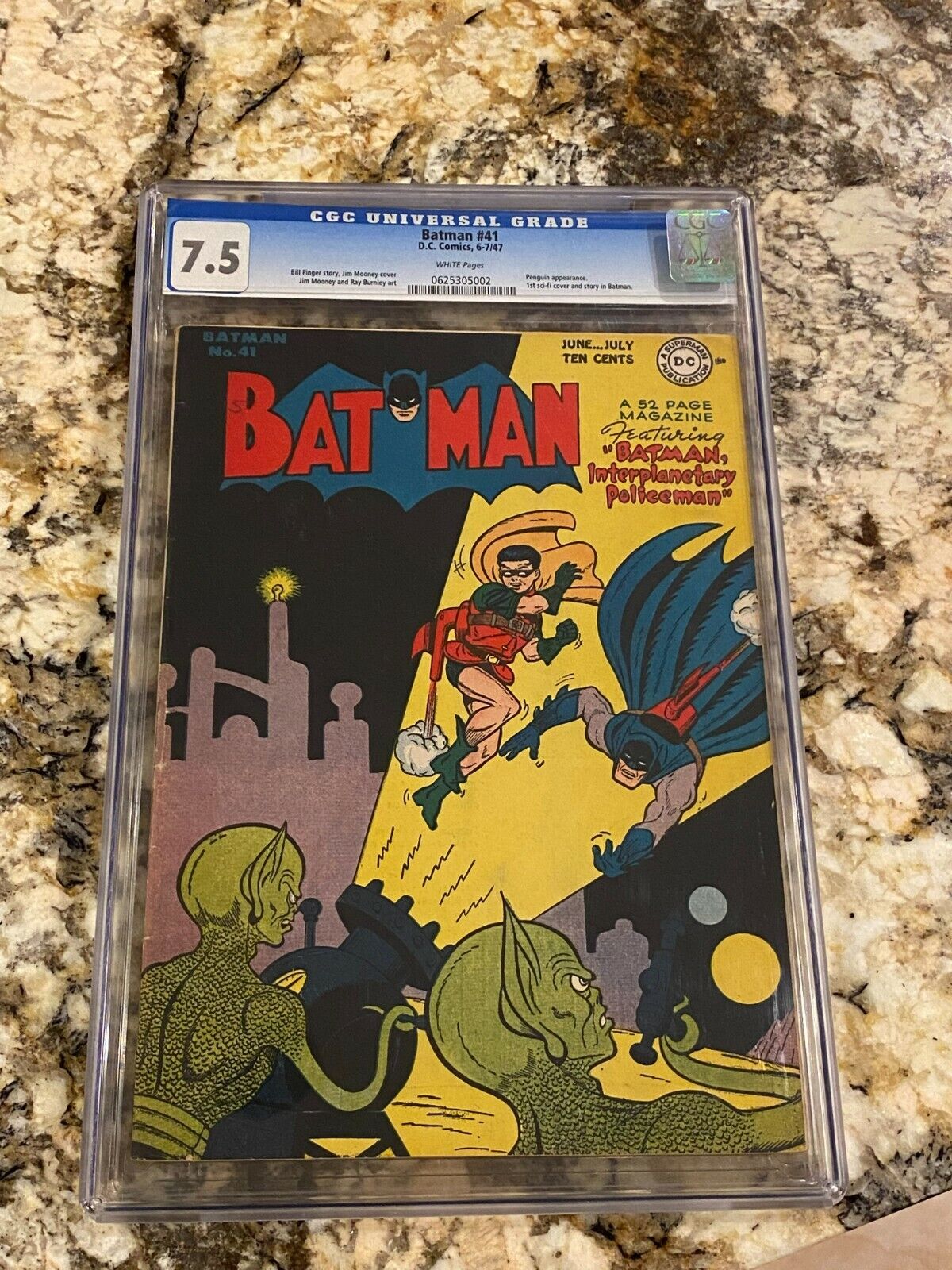 BATMAN 41 CGC 75 RARE WHITE PAGES 1ST SCIFI COVER PENGUIN APP HIGH END INVEST