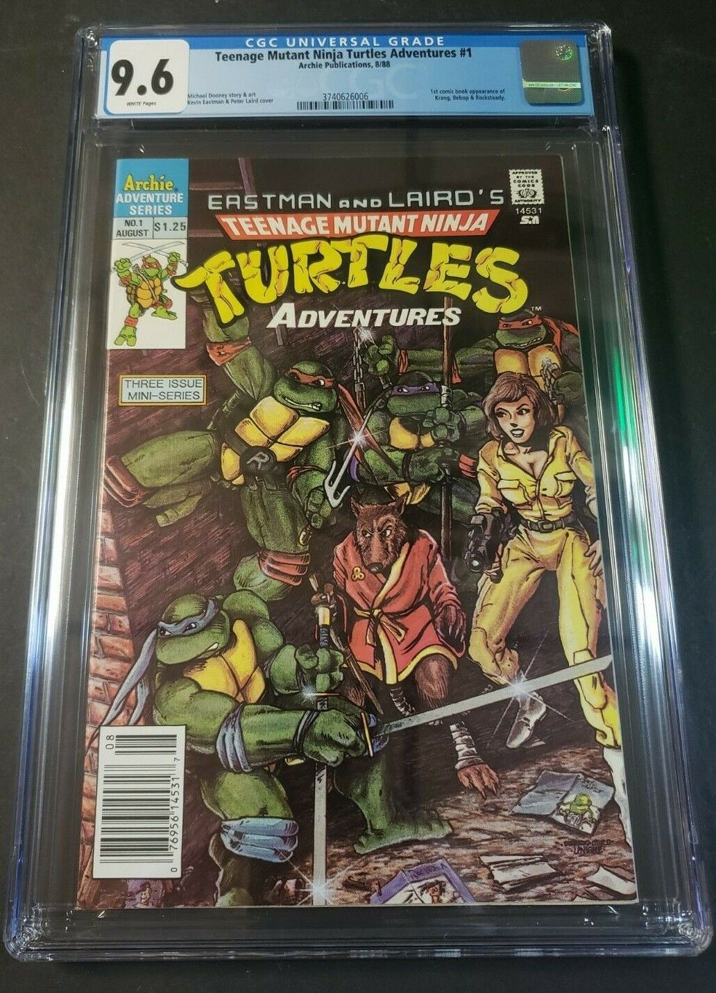 Teenage Mutant Ninja Turtles Adventures 1 CGC 96 Canadian Newsstand Rare