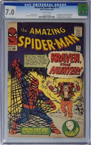 Amazing SpiderMan 15 CGC 70 Marvel 1964 1st Appearance of Kraven
