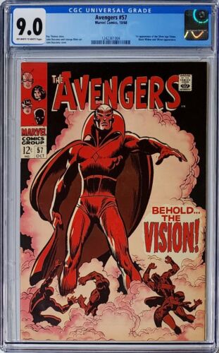 Avengers 57 CGC 90 Marvel 1968 1st SA Appearance of Vision 