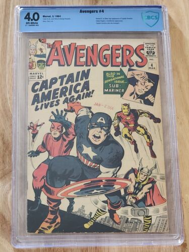 Avengers 4 1964 CBCS equal to CGC 40 1st SilverAge Cap PRICED TO SELL
