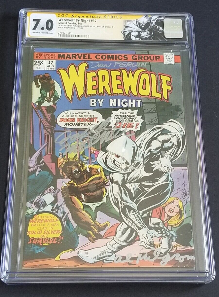 WEREWOLF BY NIGHT 32  CGC 70  SIGNED MOECH PERLIN  MILGROM 1ST MOON KNIGHT