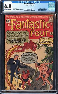 Fantastic Four 6 CGC 60  1ST SUPER VILLAIN TEAM UP SILVER AGE  NO RESERVE