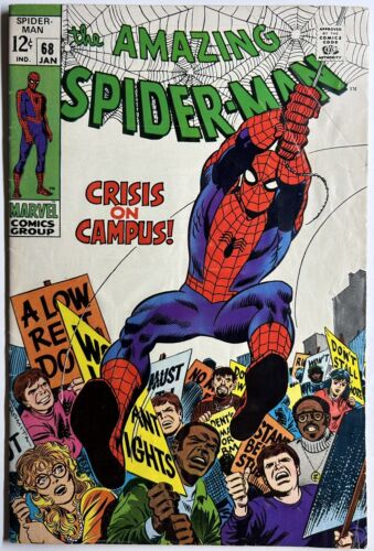 Amazing SpiderMan 68 Protest Issue 1969 John Romita Nice Solid Copy 60
