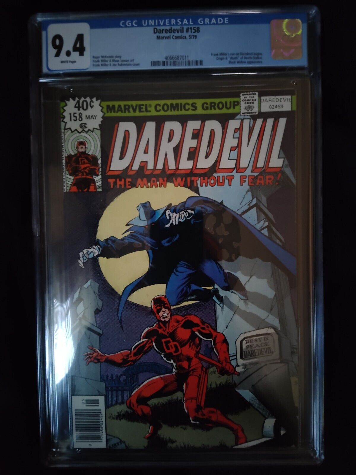 daredevil 158 cgc 94 first frank miller daredevil