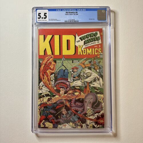 Kid Komics 9 Alex Schomburg Cover Art Golden Age WWII Timely Comic 1945 CGC 55