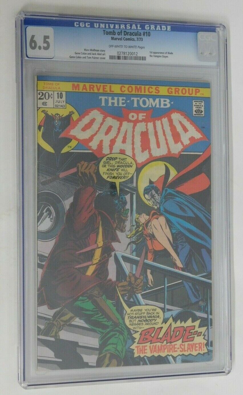 TOMB OF DRACULA 10  CGC 65  Blade 1st Appearance  1973 Marvel Vintage Comic