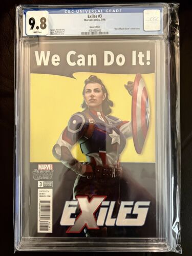 EXILES 3 CGC 98 PUZZLE QUEST VARIANT FIRST PEGGY CARTER AS CAPTAIN AMERICA 110
