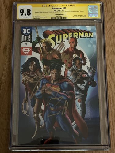 Superman 75 CGC 98 SS 5X Cavil Gadot Miller Fisher Momoa