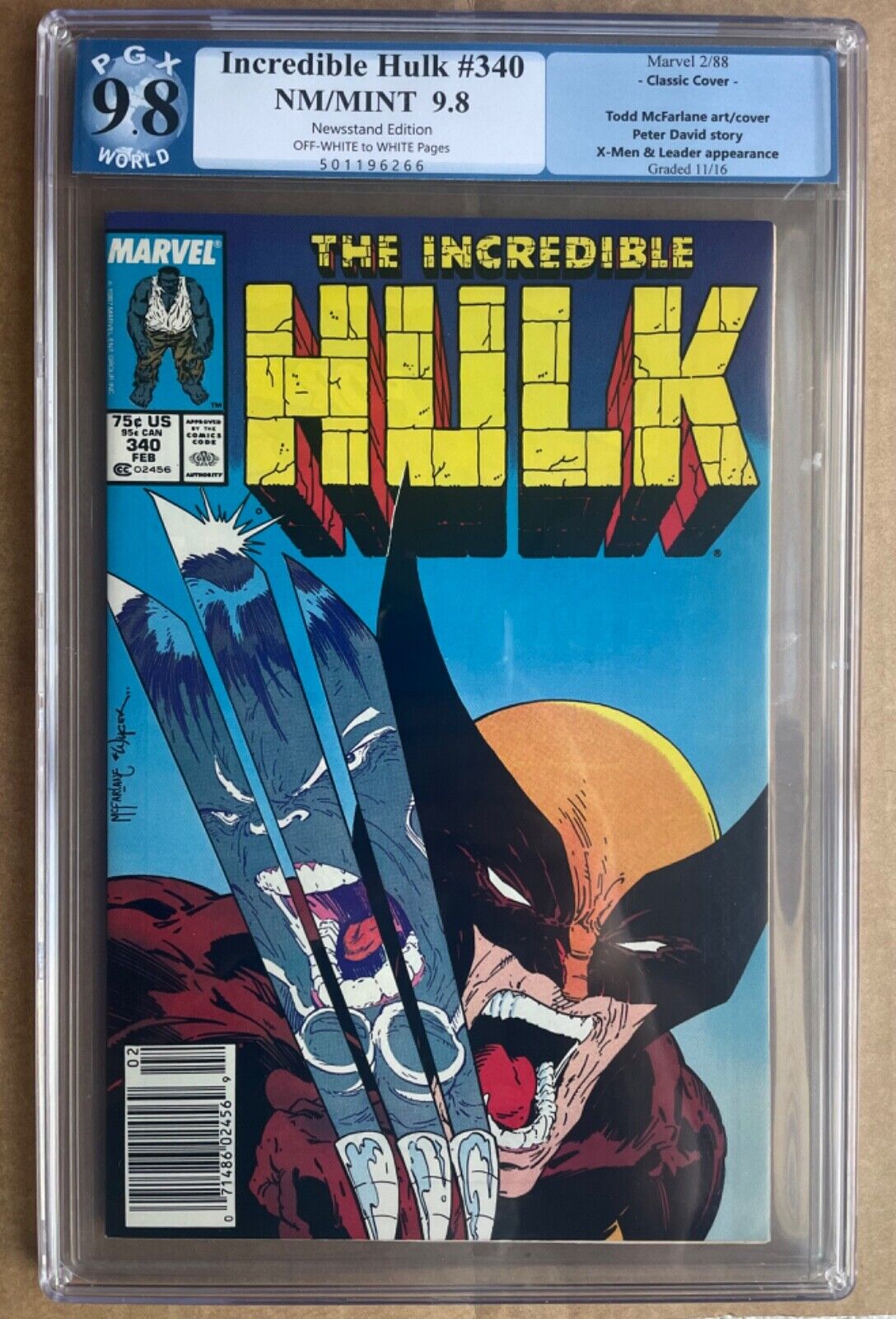 Incredible Hulk  340 pgx 98 1 st Newsstand cgc it Stan Lee Todd Mcfarlane 181