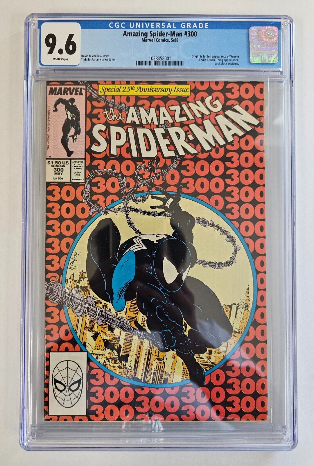Amazing Spiderman 300  CGC 96 Origin  1st Venom White Pages Centered
