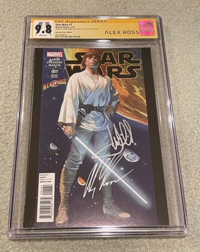 Star Wars 1 2015 CGC 98 SS X2 Mark Hamill  Alex Ross Signed