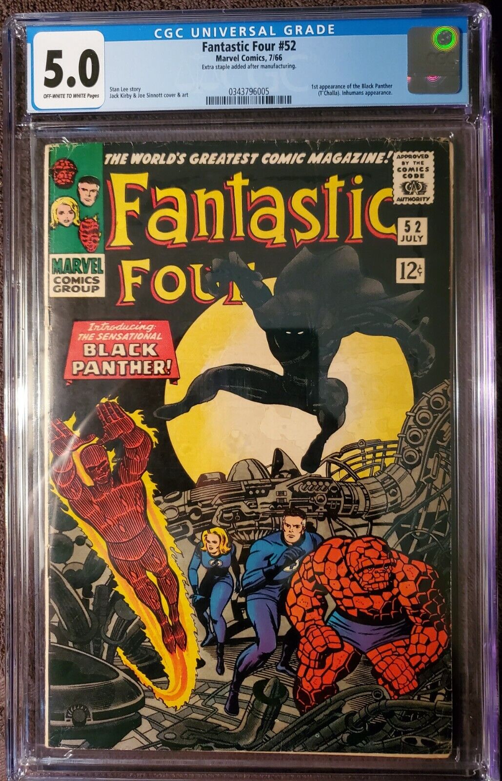 Fantastic Four 52 CGC VGF 50 Marvel 1966  1st App of the Black Panther
