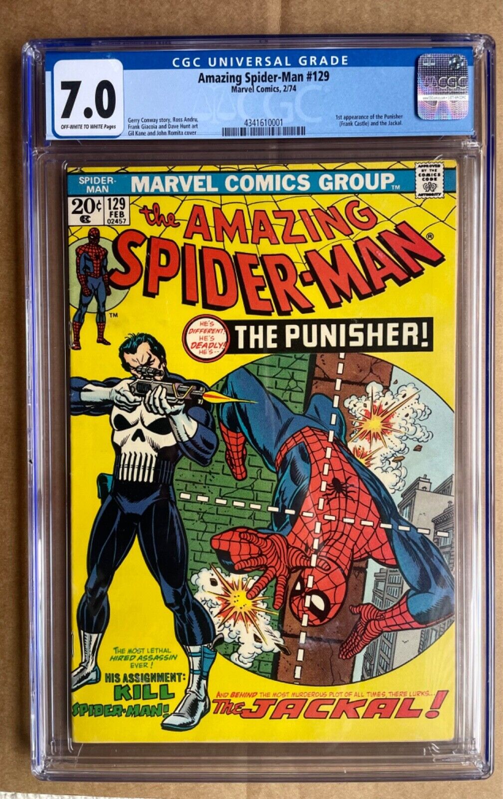 Amazing Spiderman  129 cgc 70 1st App of The Punisher Stan Lee Romita
