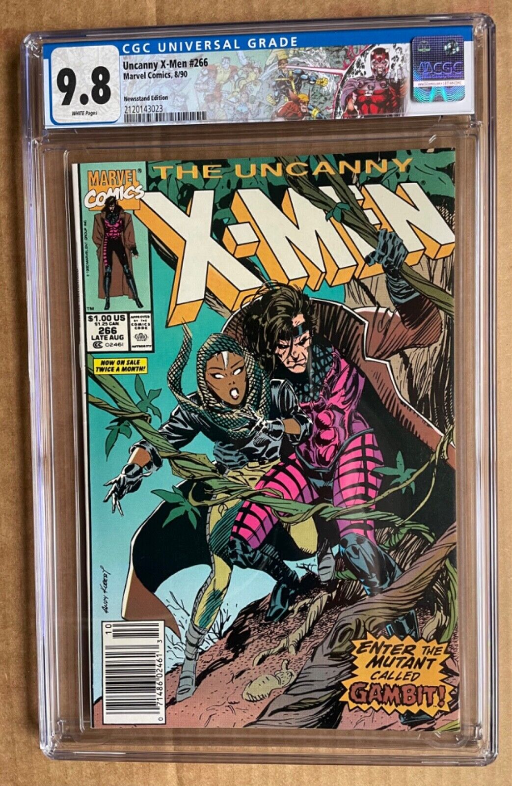 Xmen  266 cgc 98 Stan Lee 1 st Gambit Newsstand Kubert Claremont White pg