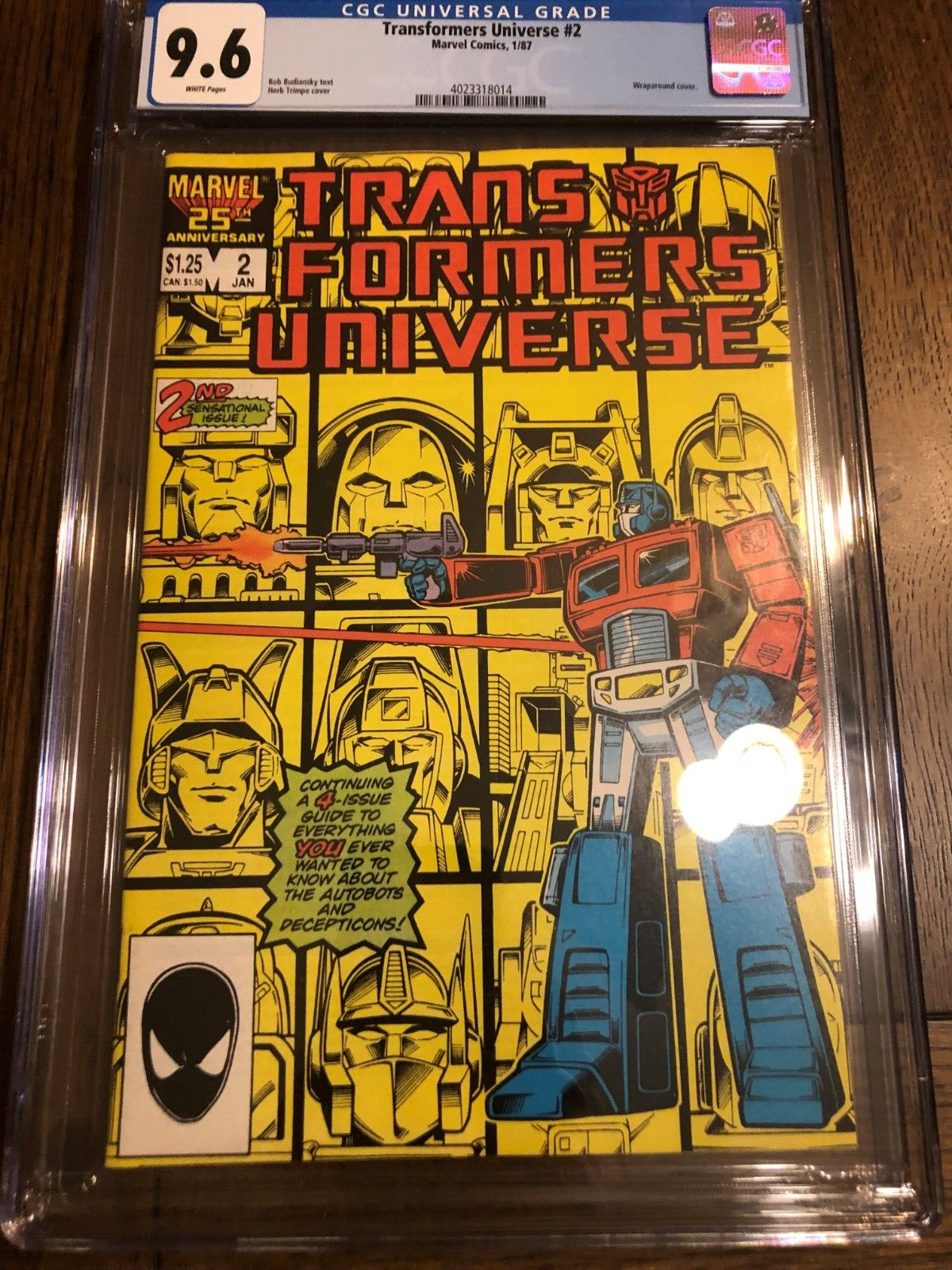 Transformers Universe 2 Comic Jan 1987 Marvel NM condition CGC 96