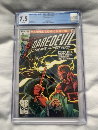 Daredevil 168 CGC 75 1st appearance and origin of Elektra White Pages