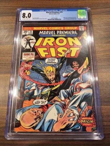 Marvel Premiere 15 CGC 80 Origin and 1st Appearance Iron Fist  1974 