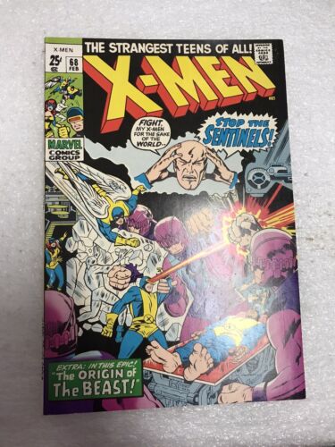 XMEN 68 ORIGINAL 1971 Stop the Sentinels  Origin of Beast HighGrade MARVEL