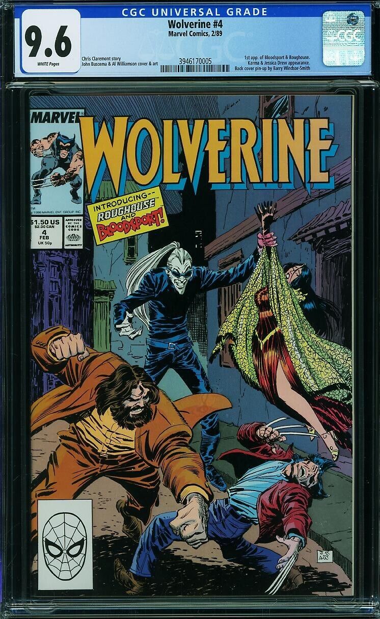 Wolverine 4 CGC 96 1st Bloodsport  Roughouse 21989