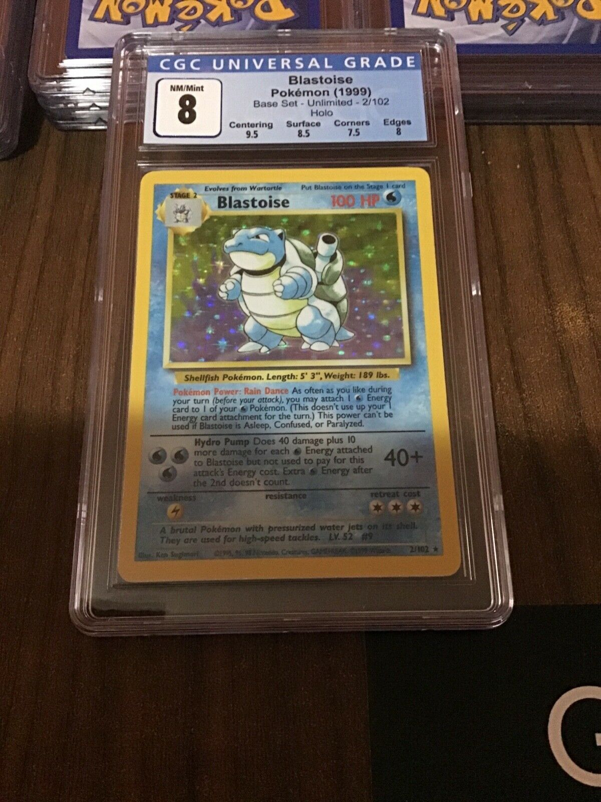 Blastoise Pokemon 1999 Base Set Holo CGC NMMint 8