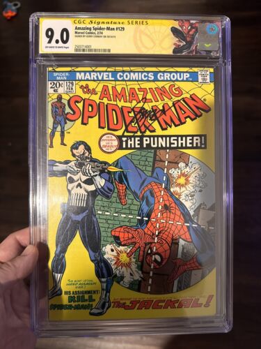 Amazing SpiderMan 129 CGC SS 90 OWW 1st Punisher Signed by Gerry Conway