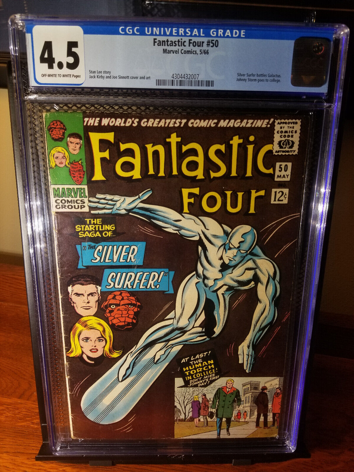 Fantastic Four 50 CGC 45 Stan Lee Silver Surfer Jack Kirby Johnny Storm 1966
