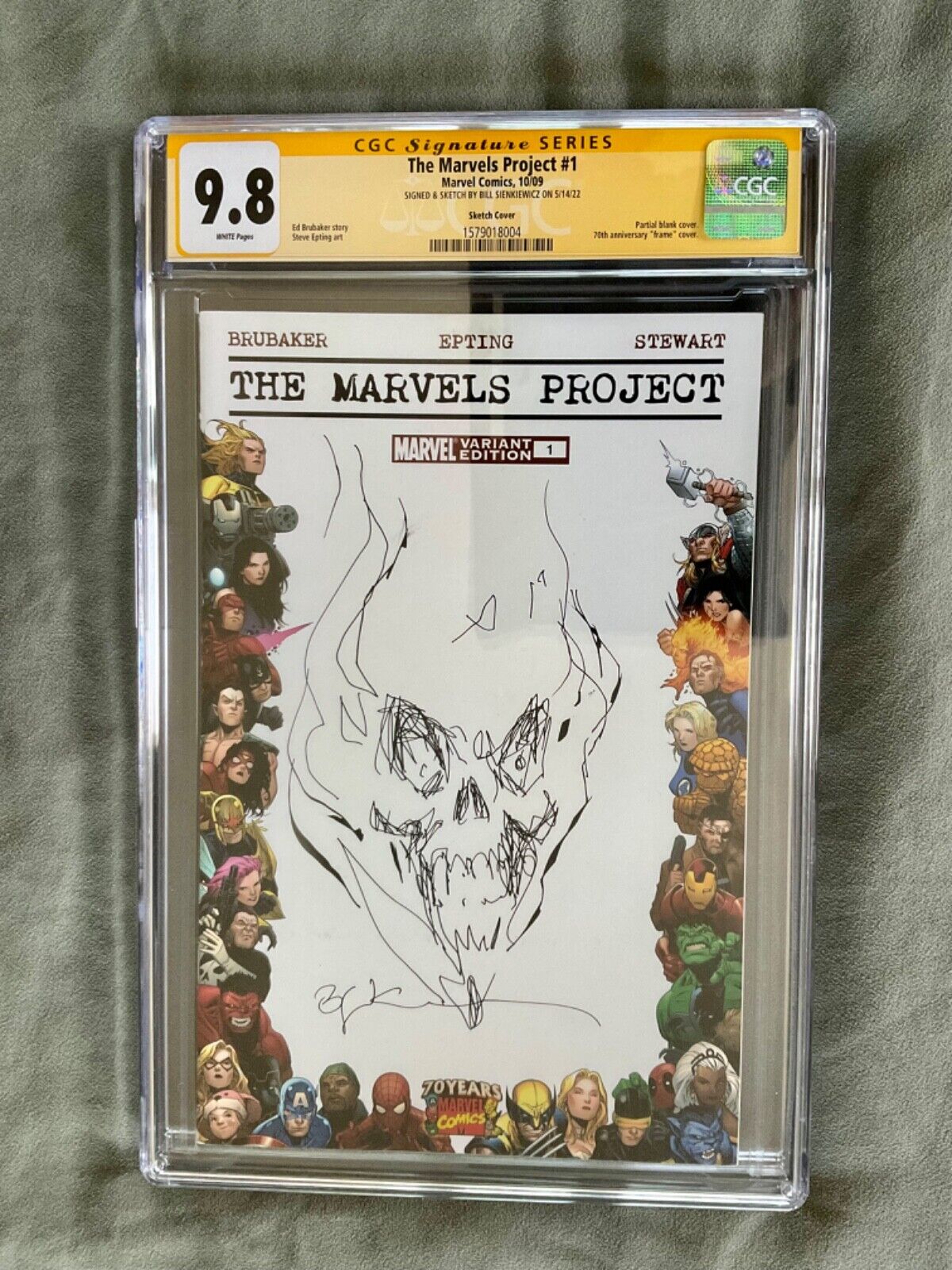 98 CGC SIGNED SKETCH Bill SIENKIEWICZ The Marvels Project 1 ORIGINAL ART batman