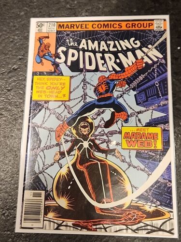 THE Amazing SpiderMan 210 1st App  Origin of Madame Web Newsstand 1980 VF NM