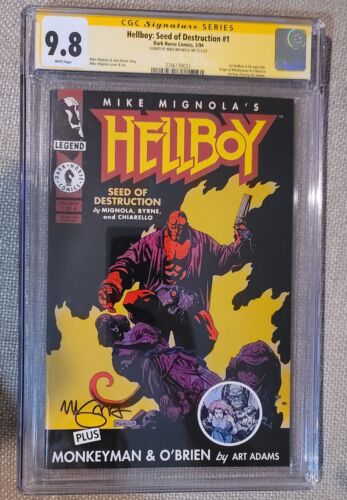 Hellboy Seed of Destruction 1 1994 CGC SS 98 signed by Mike Mignola