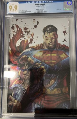 CGC 99 Superman  4 Whatnot Foil Battle Damaged cover by Tyler Kirkham