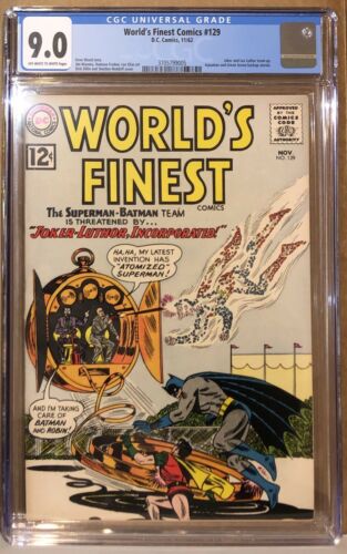 Worlds Finest Comics 129 CGC 90 1962 Superman Batman Joker Lex High Grade