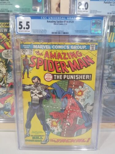 Amazing Spiderman 129 First Appearance Of The Punisher CGC 55 1974 Jackal 