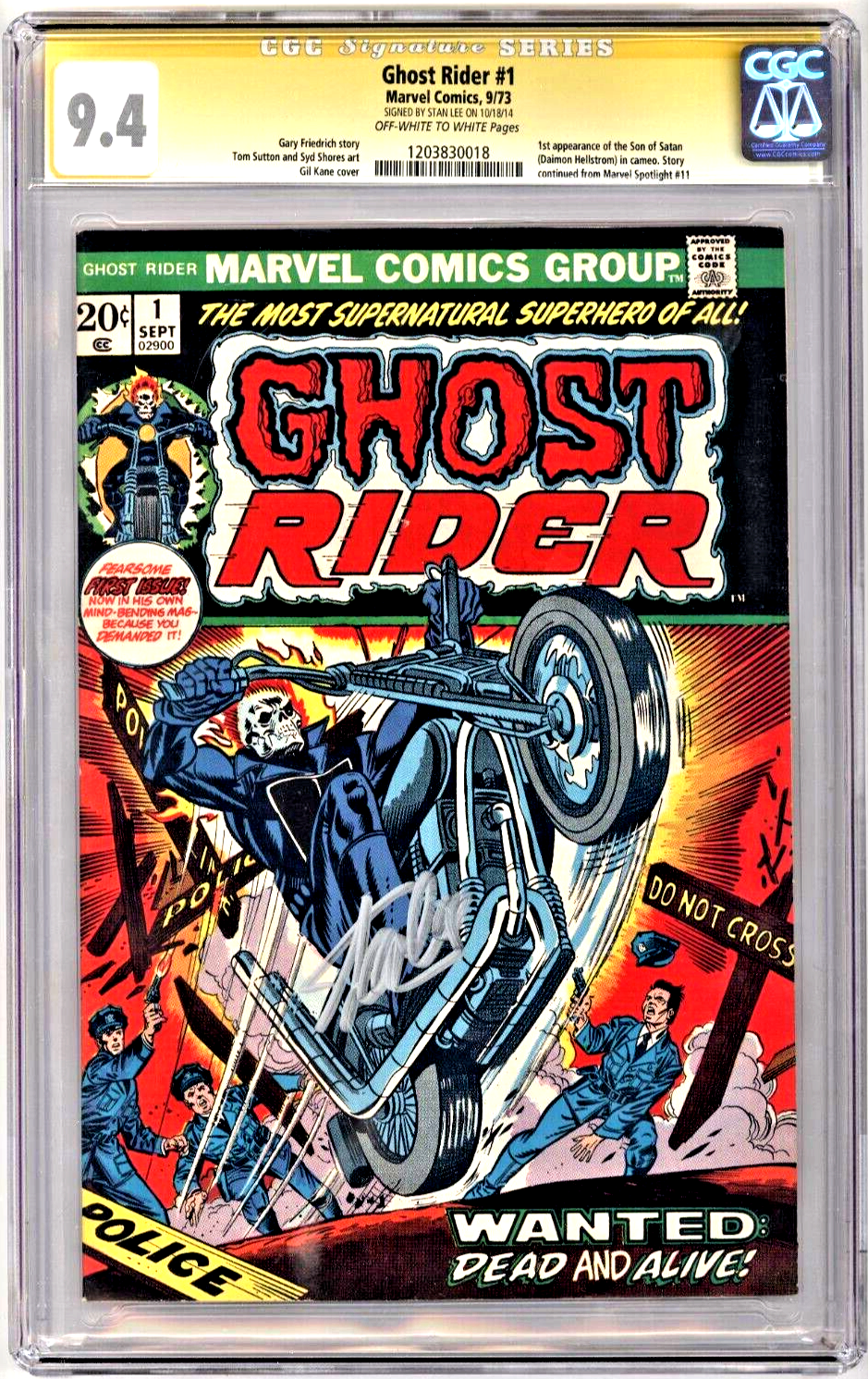 MARVEL COMICS 1973  Ghost Rider 1  CGC GRADED 94 SS  SIGNED BY STAN LEE 