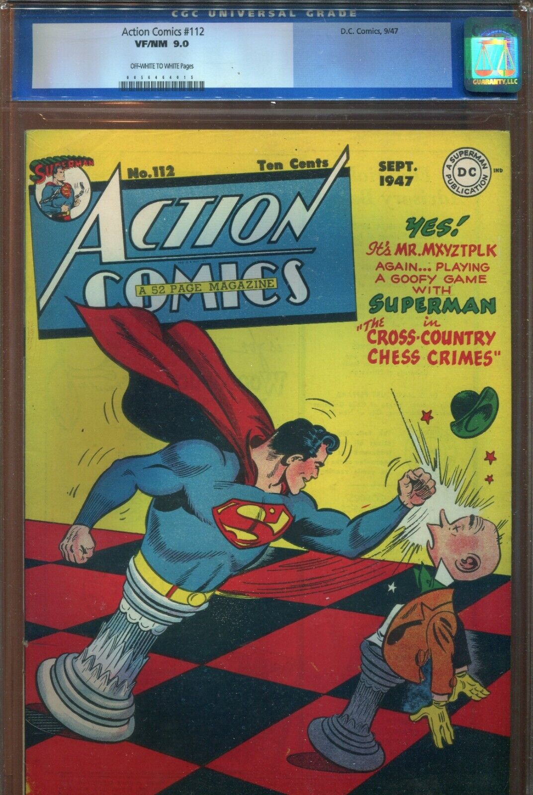 ACTION COMICS 112  MR MXYZPTLK  SUPERMAN COVER  CGC 90 OLD LABEL  1947