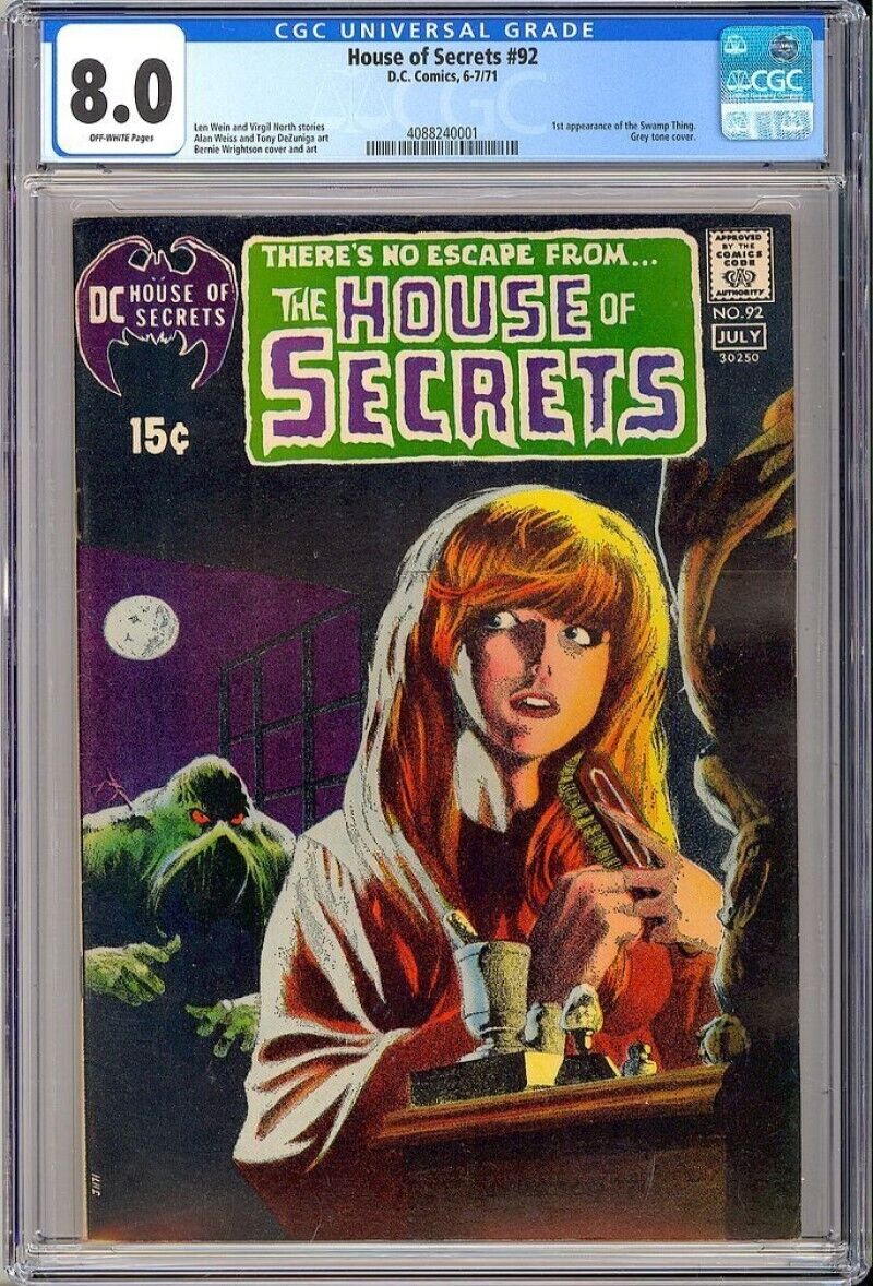 House of Secrets 92 1971 CGC 80 DC Comic 1st App Swamp Thing
